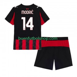 Camiseta de Fútbol AC Milan Luca Modric 14 2025-2026 Primera Equipación Manga Corta Niño