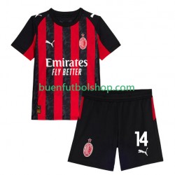 Camiseta de Fútbol AC Milan Luca Modric 14 2025-2026 Primera Equipación Manga Corta Niño
