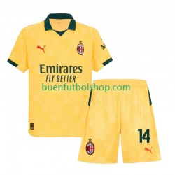 Camiseta de Fútbol AC Milan Luca Modric 14 2025-2026 Tercera Equipación Manga Corta Niño