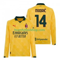 Camiseta de Fútbol AC Milan Luca Modric 14 2025-2026 Tercera Equipación Manga Larga Hombre