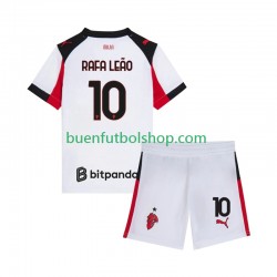 Camiseta de Fútbol AC Milan Rafael Leao 10 2025-2026 Segunda Equipación Manga Corta Niño