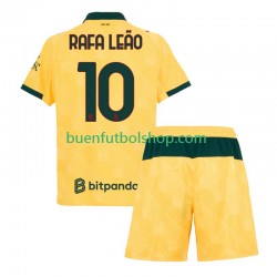 Camiseta de Fútbol AC Milan Rafael Leao 10 2025-2026 Tercera Equipación Manga Corta Niño