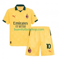 Camiseta de Fútbol AC Milan Rafael Leao 10 2025-2026 Tercera Equipación Manga Corta Niño