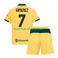 Camiseta de Fútbol AC Milan Santiago Gimenez 7 2025-2026 Tercera Equipación Manga Corta Niño