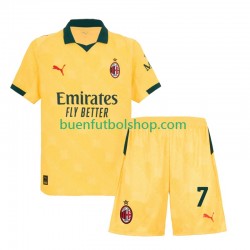 Camiseta de Fútbol AC Milan Santiago Gimenez 7 2025-2026 Tercera Equipación Manga Corta Niño