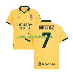 Camiseta de Fútbol AC Milan Santiago Gimenez 7 2025-2026 Tercera Equipación Manga Corta Hombre