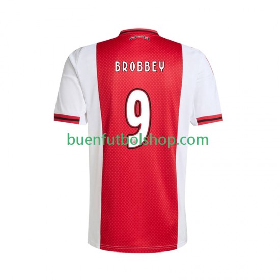 Camiseta de Fútbol AFC Ajax Brian Brobbey 9 2025-2026 Primera Equipación Manga Corta Hombre