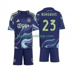 Camiseta de Fútbol AFC Ajax Steven Berghuis 23 2025-2026 Segunda Equipación Manga Corta Niño