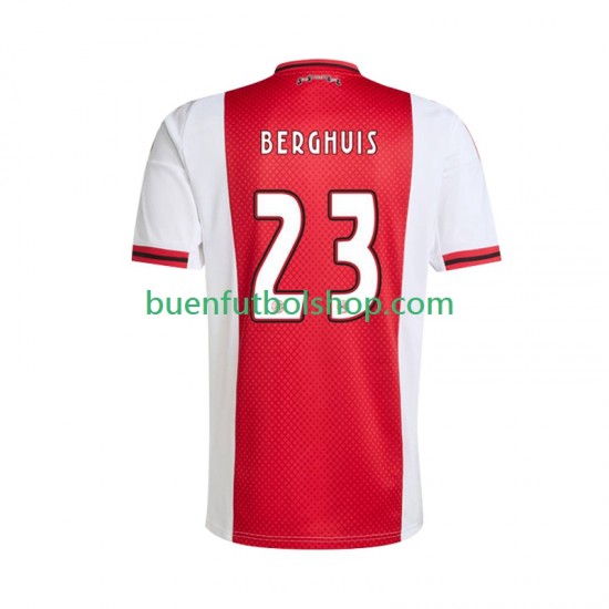 Camiseta de Fútbol AFC Ajax Steven Berghuis 23 2025-2026 Primera Equipación Manga Corta Hombre