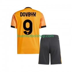 Camiseta de Fútbol AS Roma Artem Dovbyk 9 2025-2026 Segunda Equipación Manga Corta Niño