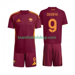 Camiseta de Fútbol AS Roma Artem Dovbyk 9 2025-2026 Primera Equipación Manga Corta Niño