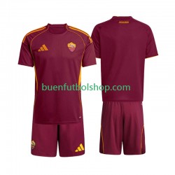 Camiseta de Fútbol AS Roma 2025-2026 Primera Equipación Manga Corta Niño
