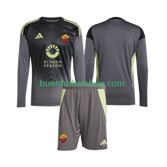 Camiseta de Fútbol AS Roma Portero 2025-2026 Primera Equipación Manga Larga Niño
