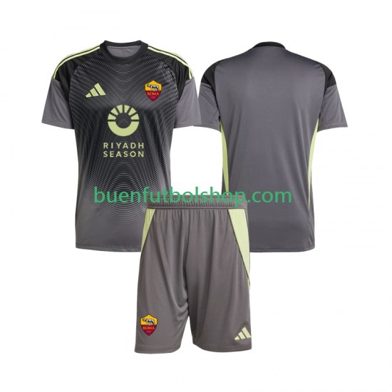 Camiseta de Fútbol AS Roma Portero 2025-2026 Primera Equipación Manga Corta Niño