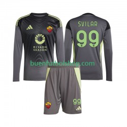 Camiseta de Fútbol AS Roma Portero Mile Svilar 99 2025-2026 Primera Equipación Manga Larga Niño Camiseta de Fútbol AS Roma Portero Mile Svilar 99 2025-2026 Primera Equipación Manga Larga Niño