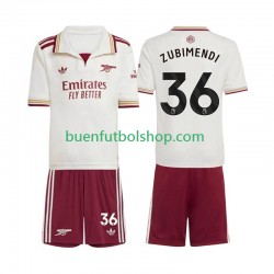 Camiseta de Fútbol Arsenal Martin Zubimendi 36 2025-2026 Tercera Equipación Manga Corta Niño