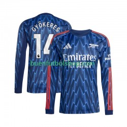 Camiseta de Fútbol Arsenal Viktor Gyokeres 14 2025-2026 Segunda Equipación Manga Larga Hombre