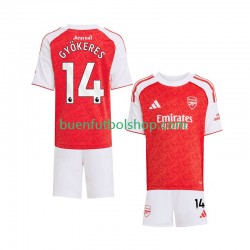 Camiseta de Fútbol Arsenal Viktor Gyokeres 14 2025-2026 Primera Equipación Manga Corta Niño