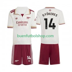 Camiseta de Fútbol Arsenal Viktor Gyokeres 14 2025-2026 Tercera Equipación Manga Corta Niño