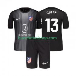 Camiseta de Fútbol Atlético Madrid Portero Jan Oblak 13 2025-2026 Segunda Equipación Manga Corta Niño