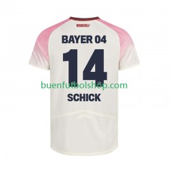 Camiseta de Fútbol Bayer 04 Leverkusen Patrik Schick 14 2025-2026 Segunda Equipación Manga Corta Hombre