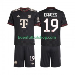 Camiseta de Fútbol Bayern de Múnich Alphonso Davies 19 2025-2026 Tercera Equipación Manga Corta Niño