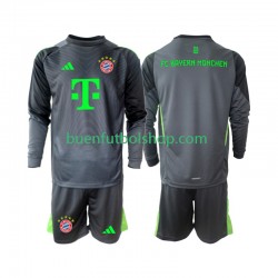 Camiseta de Fútbol Bayern de Múnich Portero 2025-2026 Segunda Equipación Manga Larga Niño