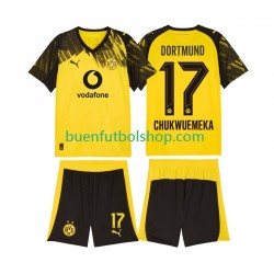 Camiseta de Fútbol Borussia Dortmund Carney Chukwuemeka 17 2025-2026 Primera Equipación Manga Corta Niño