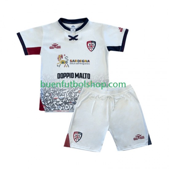 Camiseta de Fútbol Cagliari 2025-2026 Segunda Equipación Manga Corta Niño