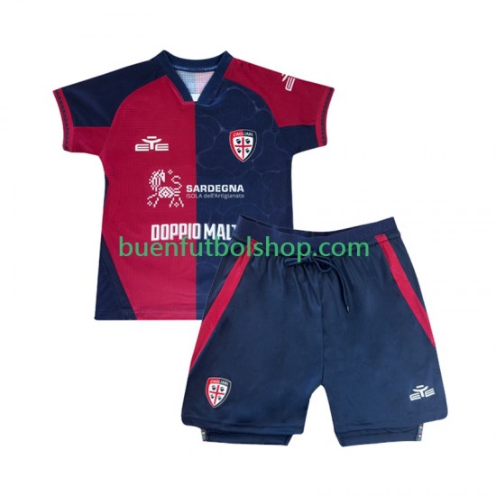 Camiseta de Fútbol Cagliari 2025-2026 Primera Equipación Manga Corta Niño