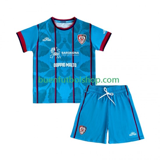 Camiseta de Fútbol Cagliari 2025-2026 Tercera Equipación Manga Corta Niño