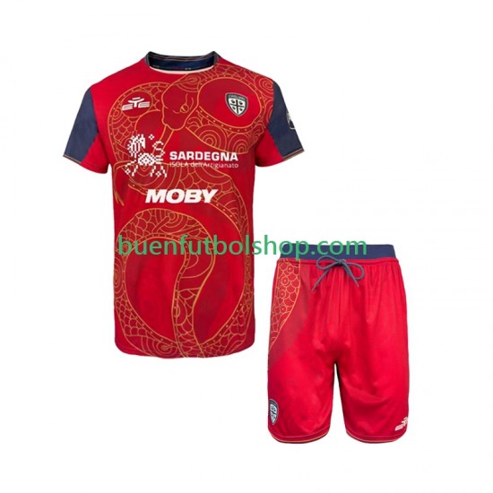 Camiseta de Fútbol Cagliari Special 2025-2026 Primera Equipación Manga Corta Niño