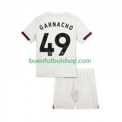 Camiseta de Fútbol Chelsea Alejandro Garnacho 49 2025-2026 Segunda Equipación Manga Corta Niño