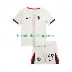 Camiseta de Fútbol Chelsea Alejandro Garnacho 49 2025-2026 Segunda Equipación Manga Corta Niño
