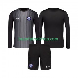 Camiseta de Fútbol Chelsea Portero 2025-2026 Primera Equipación Manga Larga Niño