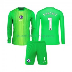 Camiseta de Fútbol Chelsea Portero Robert Sanchez 1 2025-2026 Segunda Equipación Manga Larga Niño