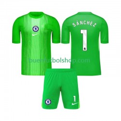 Camiseta de Fútbol Chelsea Portero Robert Sanchez 1 2025-2026 Segunda Equipación Manga Corta Niño