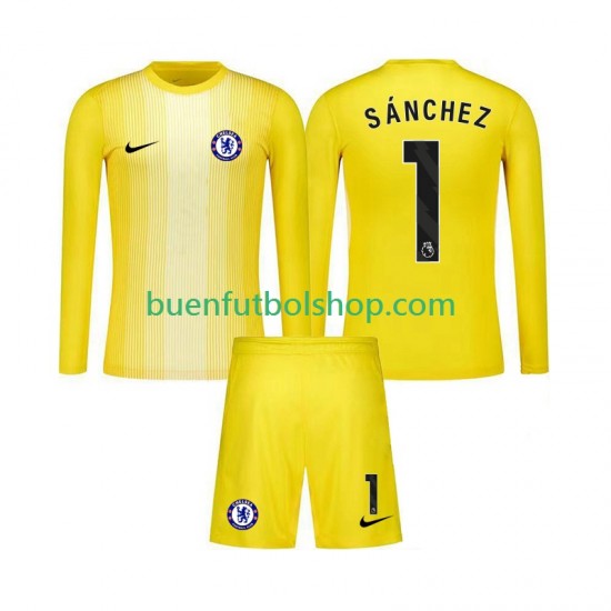 Camiseta de Fútbol Chelsea Portero Robert Sanchez 1 2025-2026 Tercera Equipación Manga Larga Niño