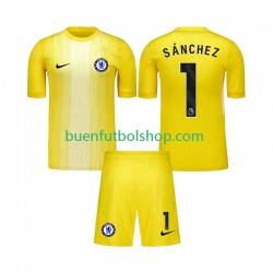 Camiseta de Fútbol Chelsea Portero Robert Sanchez 1 2025-2026 Tercera Equipación Manga Corta Niño