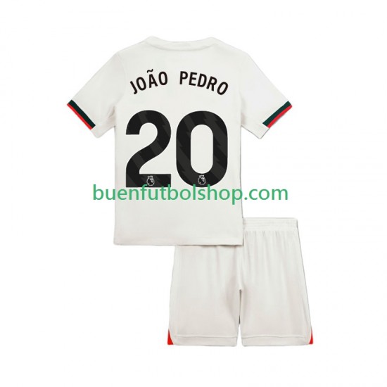 Camiseta de Fútbol Chelsea Joao Pedro 20 2025-2026 Segunda Equipación Manga Corta Niño