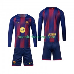 Camiseta de Fútbol FC Barcelona 2025-2026 Primera Equipación Manga Larga Niño