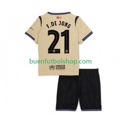 Camiseta de Fútbol FC Barcelona Frenkie de Jong 21 UCL 2025-2026 Segunda Equipación Manga Corta Niño