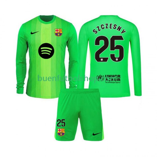 Camiseta de Fútbol FC Barcelona Portero Szczesny 25 2025-2026 Primera Equipación Manga Larga Niño
