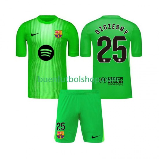 Camiseta de Fútbol FC Barcelona Portero Szczesny 25 2025-2026 Primera Equipación Manga Corta Niño