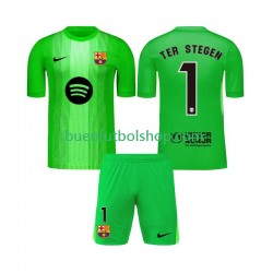 Camiseta de Fútbol FC Barcelona Portero Ter Stegen 1 2025-2026 Primera Equipación Manga Corta Niño
