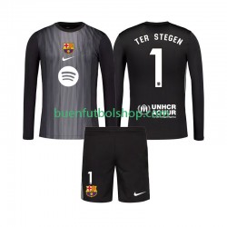 Camiseta de Fútbol FC Barcelona Portero Ter Stegen 1 2025-2026 Tercera Equipación Manga Larga Niño