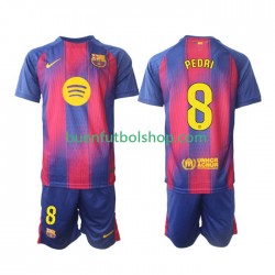 Camiseta de Fútbol FC Barcelona Pedri 8 2025-2026 Primera Equipación Manga Corta Niño