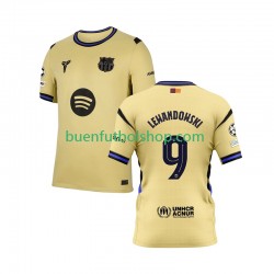 Camiseta de Fútbol FC Barcelona Robert Lewandowski 9 Champions League 2025-2026 Segunda Equipación Manga Corta Hombre