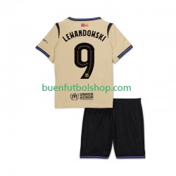 Camiseta de Fútbol FC Barcelona Robert Lewandowski 9 UCL 2025-2026 Segunda Equipación Manga Corta Niño