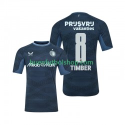 Camiseta de Fútbol Feyenoord Rotterdam Quinten Timber 8 2025-2026 Segunda Equipación Manga Corta Hombre